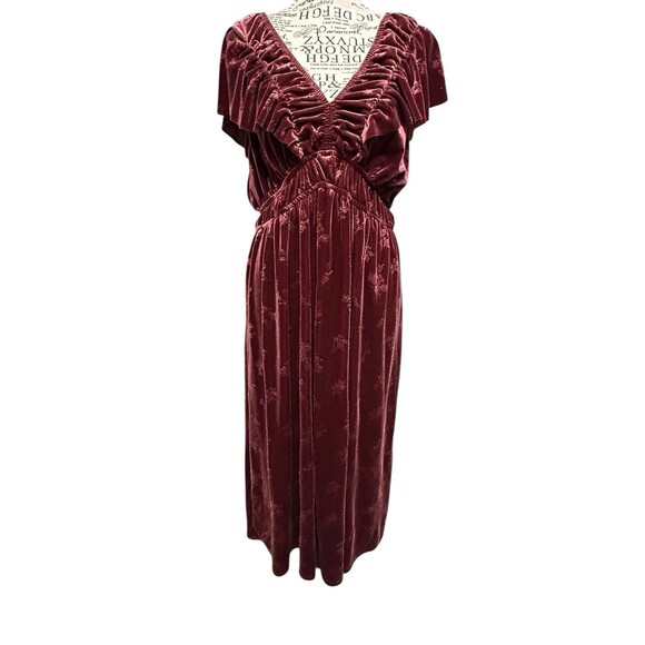 Eyeshadow Medium Velour Burgundy Floral Inlays Milkmaid Whimsygoth Fairy - Picture 1 of 9